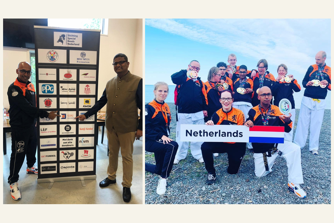 Siri Advisory with the Netherlands Special Needs Taekwondo team and their medals